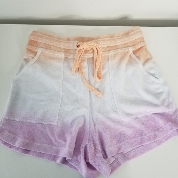 Saturday Sunday by Anthropologie Ombre Terry Cloth Drawstring Lounge Shorts XS - Picture 10 of 13